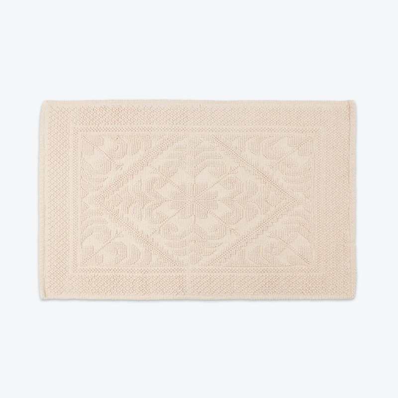 Castleman Jacquard Damask Bath Mat, Blush