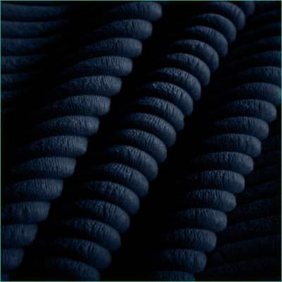Repose-pieds en velours côtelé bleu marine pour canapés 2 à 4 places | Salon | Noir | Bois
