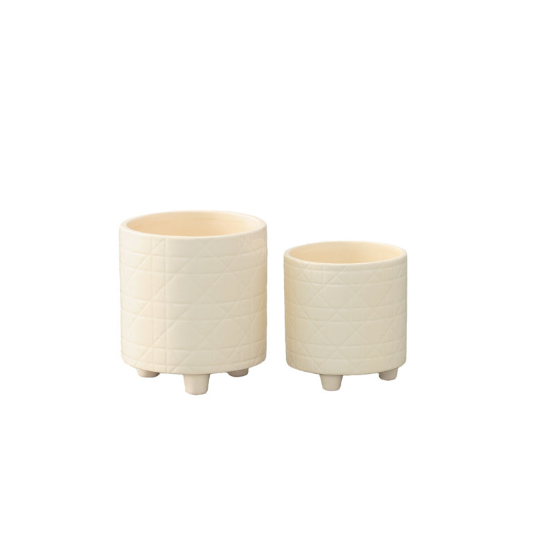 Ceramic Round Pot Gloss Finish Cream