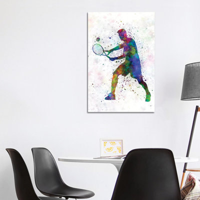 Tennis Player in Silhouette I 1 Piece Wrapped Canvas Painting
