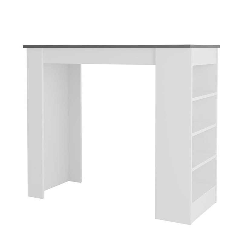 Liviah 117 Dining Table Stylish Multi-Functional Kitchen Table, Anthracite, White