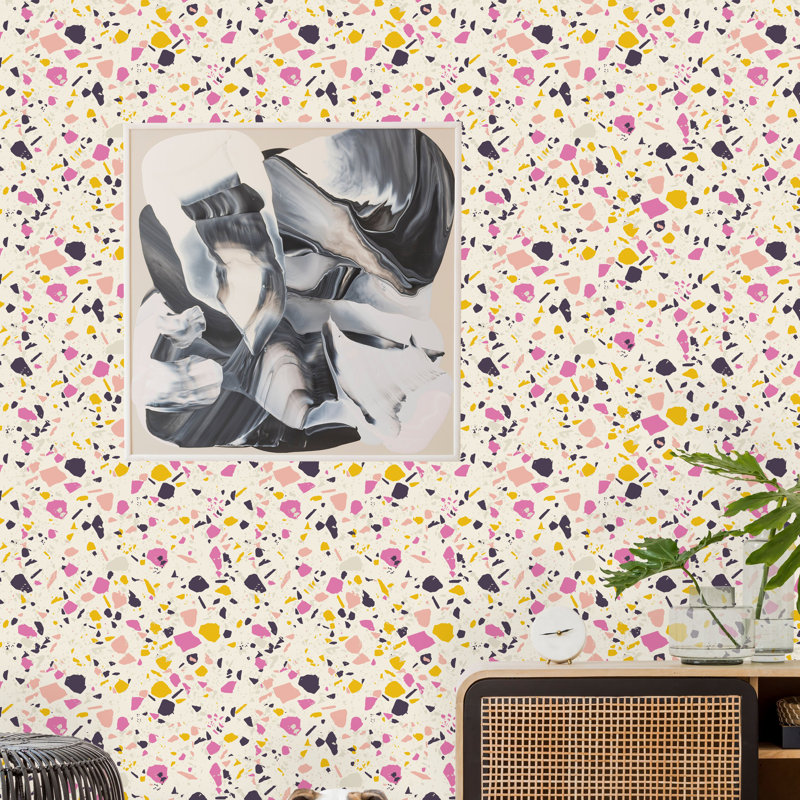 Terrazzo Rustic Pattern Peel And Stick Wallpaper, 16.67" L x 25" W
