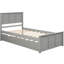 Lit plateforme simple avec lit gigogne gris coulissant - Structure solide en bois massif durable-1850202798