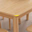 Table de salle à manger rectangulaire en bois d'hévéa massif pour la salle à manger / cuisine-1249292628