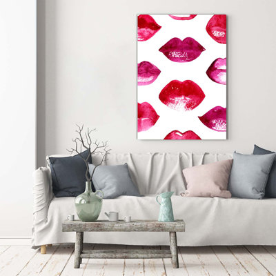Red Lips - Wrapped Canvas Print