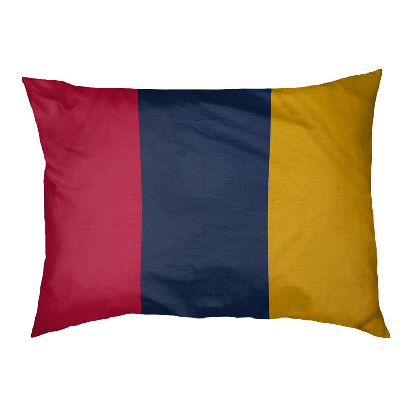 Coussin Washington, Moyen (l 28 po x P 18 po x H 9,5 po), Rouge écarlate / bleu marine / doré