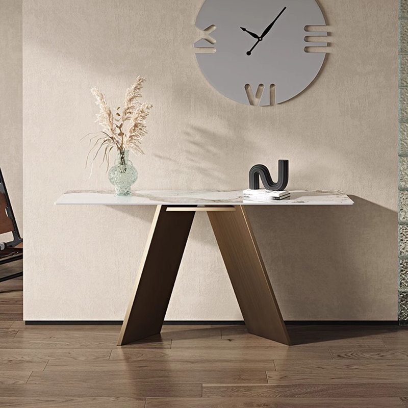 Console moderne en pierre frittée minimaliste, H 31,5 po x l 62,9 po x P 15,7 po
