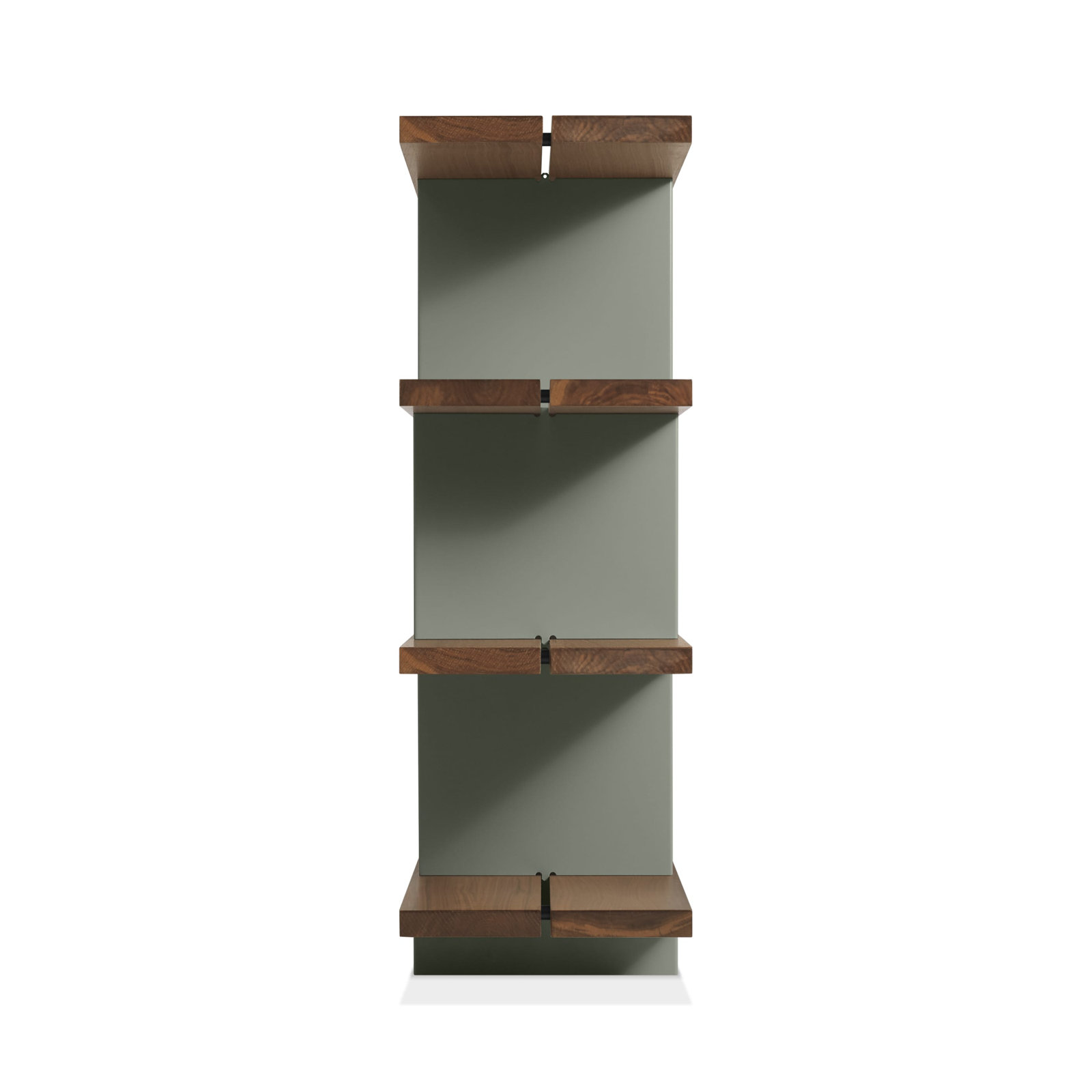 Happy Day Wide Bookcase, Walnut/Gray Green, (4 Shelves) 41" H x 81" W x 14" D