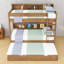 Lit superposé en bois avec lit gigogne simple, tablettes et garde-corps-1150661130-1150661133