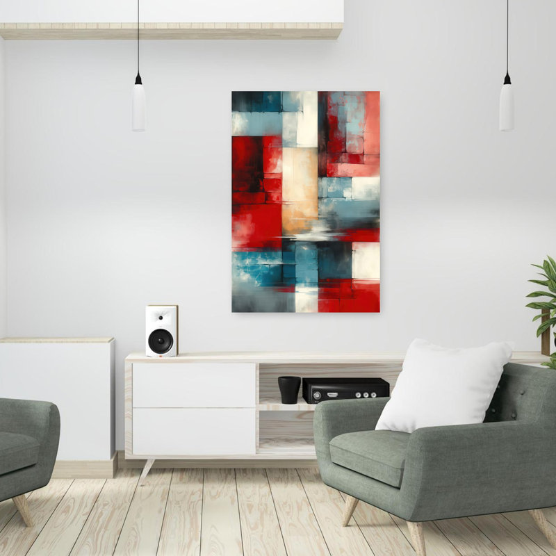 "Shifting Planes", art mural contemporain abstrait, H 36 po x l 24 po