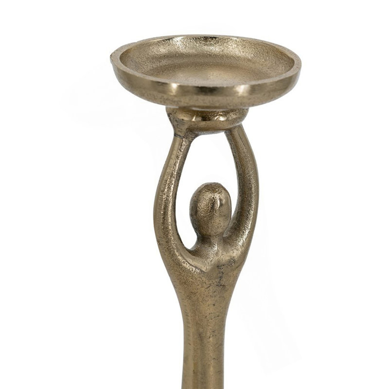 Porte-pilier en aluminium doré D4.5X11.5 "avec motif abstrait de dame