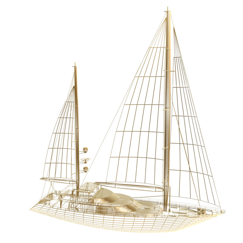 Sail Boat Frame by Sgame - Wrapped Canvas Print, 30cm H x 30cm W x 3.8cm D