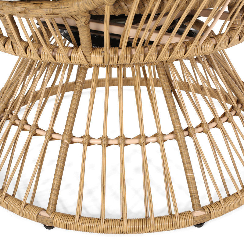 RESEDA SWIVEL PATIO  EGG CHAIR, Beige, Natural