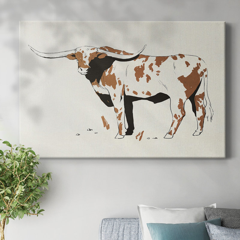 Terre Cotta Steer II-Gallery Wrapped Canvas, 32" H x 48" W