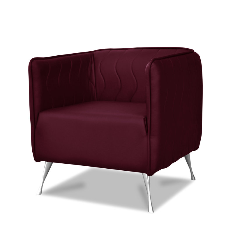 Molena Faux Leather Barrel Chair, Burgundy