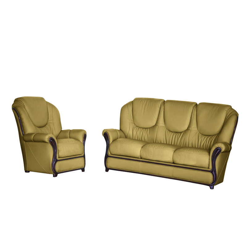 Kirkpatrick 2 - Piece Faux Leather Living Room Set, Aged Nut