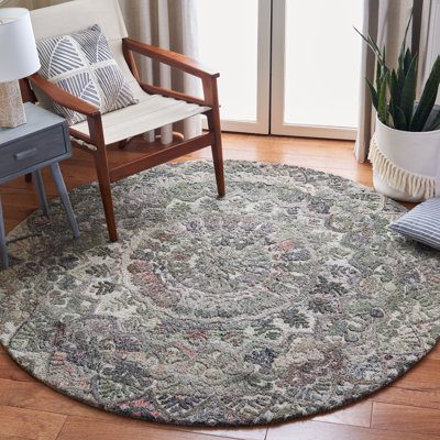 Tapis floral performance touffeté à la main Brantley