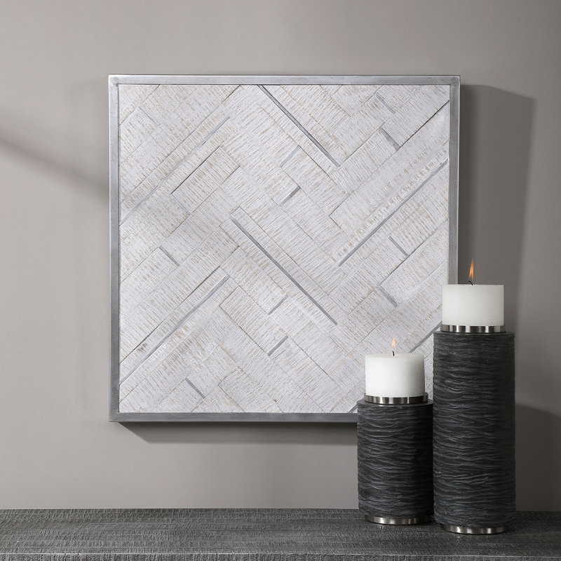 Modern Abstract Wall Decor on Solid Wood