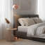 Lampe sur pied à dôme moderne avec lumière indirecte, poteau en métal mince et interrupteur au pied - lampe sur pied de 65 po de hauteur pour salon, chambre à coucher, bureau - douille E26-1931511118