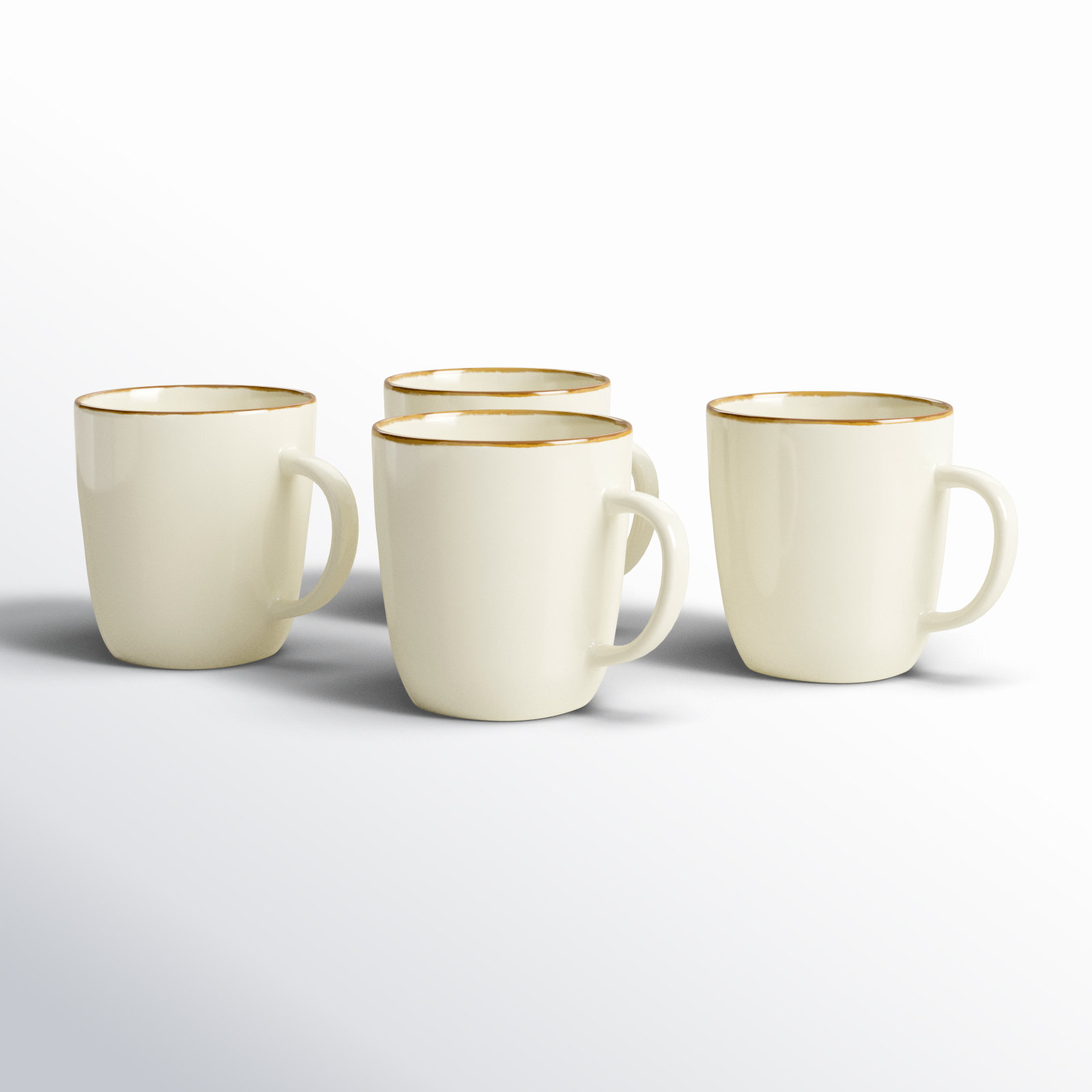 Leny Square Stoneware Mug, Vanilla White