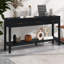 Console de 62,2 po avec 3 tiroirs, table d'entrée peinte avec tablette inférieure ouverte, canapé minimaliste-624958007