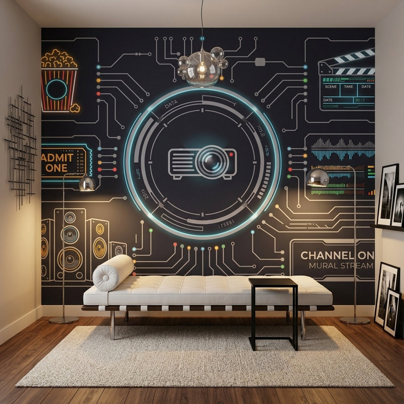 Panneau mural HUR Interface, 160 po x 108 po, Peler et coller