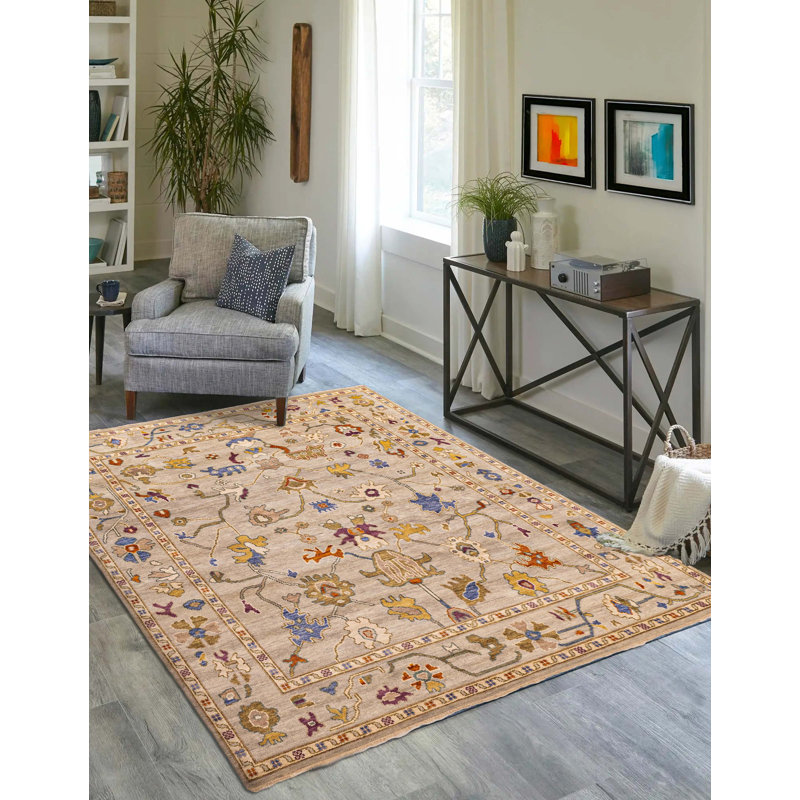 Tapis moderne gris Oushak 7 pi 10 po x 9 pi 10 po