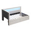 Lit plateforme tapissier simple avec ports USB et ceinture à DEL, avec 2 tiroirs, blanc