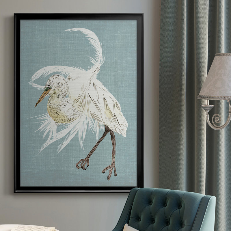 Heron Plumage IV, toile encadrée de qualité supérieure - prête à être accrochée, H 36,5 po x l 26,5 po x P 1 po, Noir
