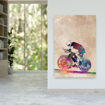 «Vibrant Cyclist Motion», art mural contemporain