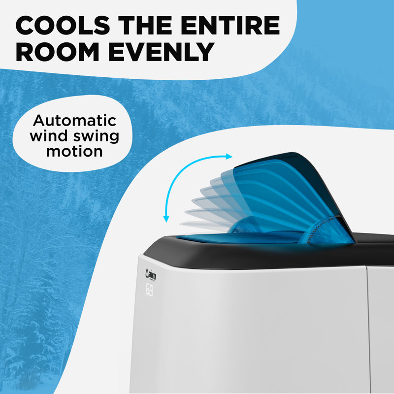 Compact White Portable Air Conditioner with Remote Control