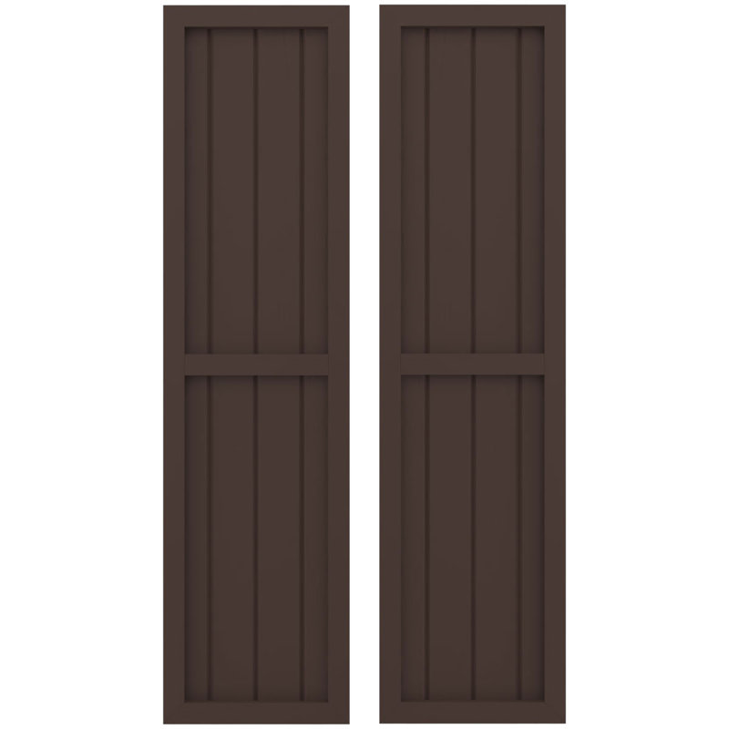 Deux volets à panneaux égaux Americano (par paire), Brun raisin, 61", 14"