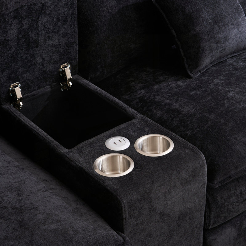 Multifunctional Seven-Piece Sofa Set for Spacious Rooms and Meeting Areas, Black