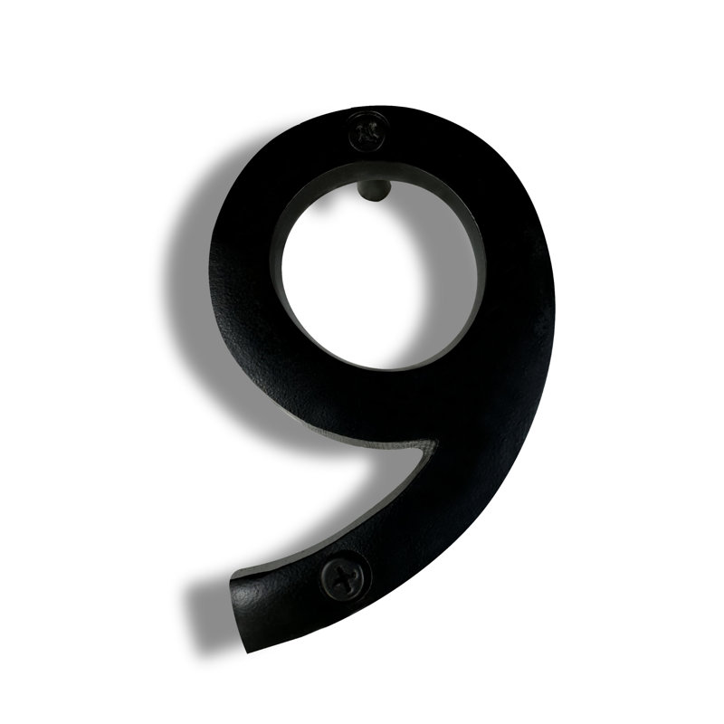 Numéro de maison en métal flottant, 1, 6", Noir