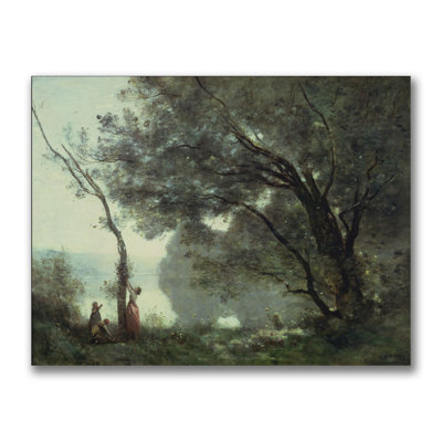 " Wrapped Canvas Wall Art - Jean Baptiste Corot 'Recollections Of MortefontaineMortefontaine' Wall Art For Living Room, Bedroom, Or Office Décor - 18x24 " by Jean Baptiste Corot
