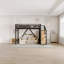 Lit mezzanine simple TG avec escalier de rangement, tablettes et garde-robe intégrée, ports USB et lumières DEL, réduction du bruit, bois naturel-822707364-822707373