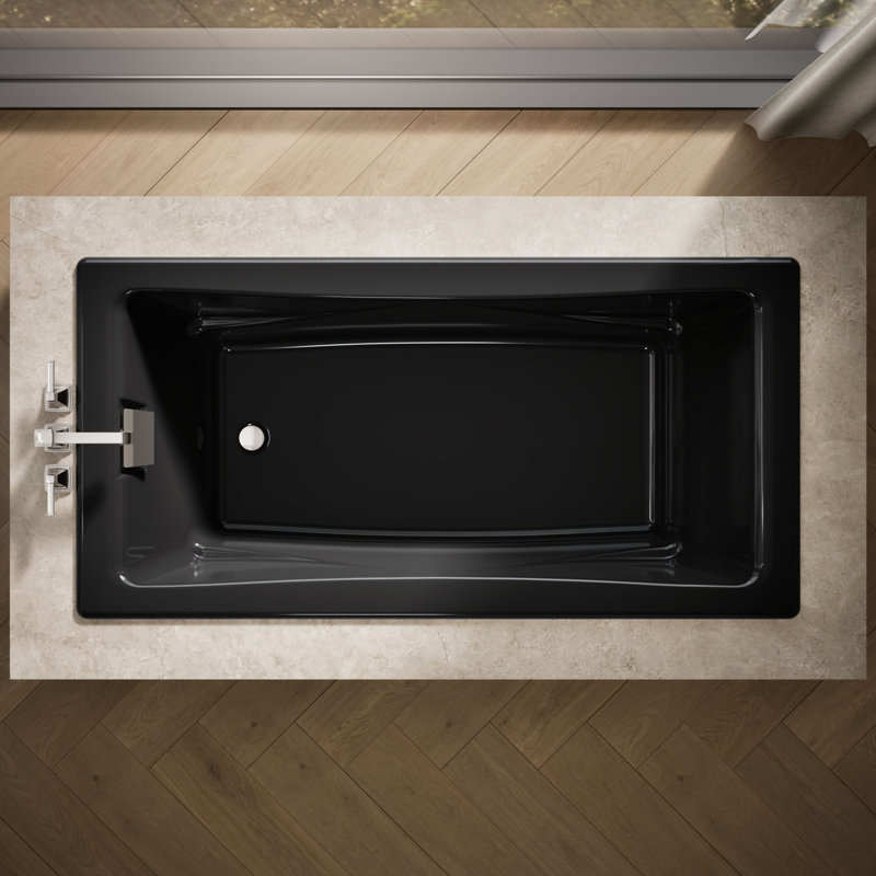 Tea-for-Two 72" x 36" Soaking Bathtub, Black Black™