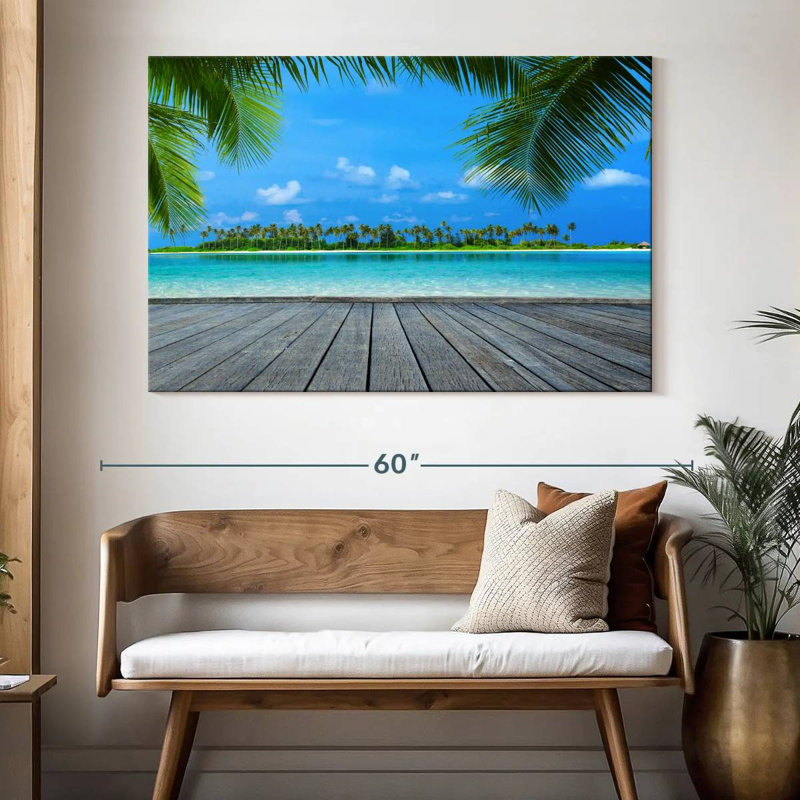 Gillard Maldives, paysage tropical, H 34 po x l 51 po