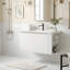 Meuble-lavabo mural 36 po avec portes à fermeture douce et deux tablettes à ouverture latérale