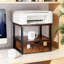 2-Tier Printer Stand With Storage Drawer, Heavy-Duty Desktop Organizer Shelf For Home Office, Multi-Purpose Desk Riser For Printer, Scanner, Fax Machine And Supplies