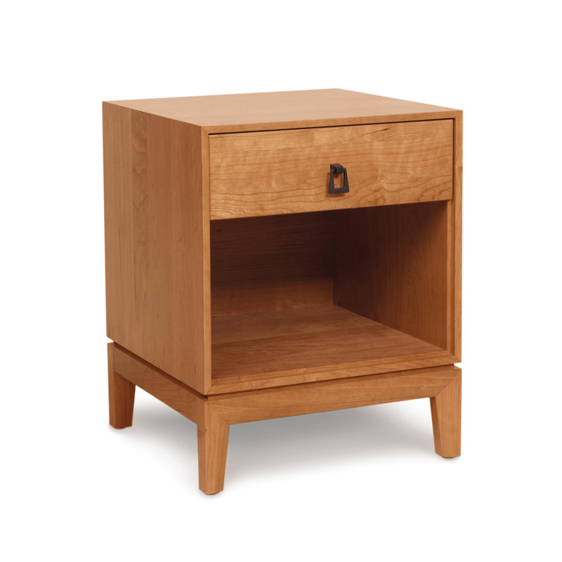 Mansfield 1 - Drawer Solid Wood Nightstand, Saddle Cherry, Conventional