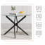 Ensemble de table à manger ronde 5 pièces pour 4 personnes, table de cuisine ronde en verre de 91 cm avec base en métal en forme de X et 4 chaises capitonnées en velours (ensemble de 5)-653396157-653396158