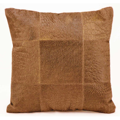 Patchwork Leather/Suede Throw Pillow
