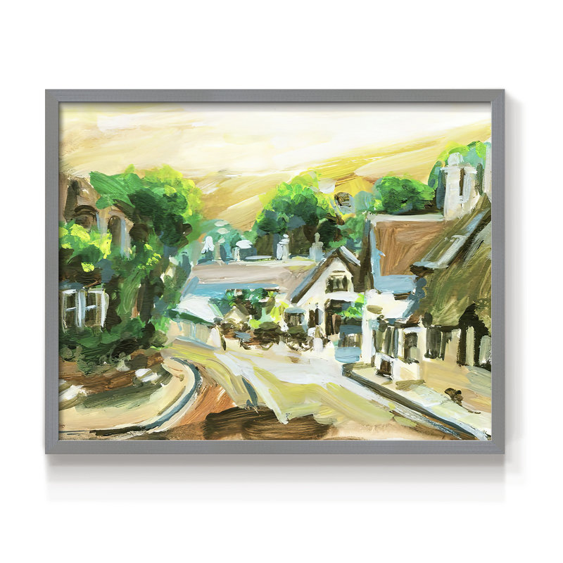 Spring Village II -Framed Print - Restickable