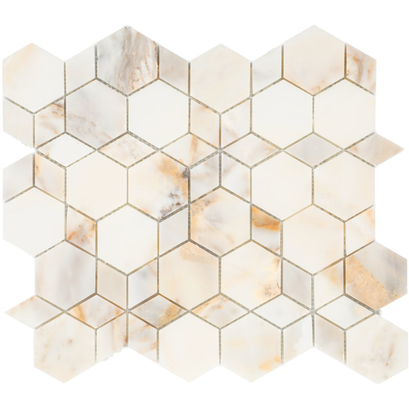 Gamma Natural Stone Hypnotic XL Wall and Floor Mosaic Tile (Set of 10), Bella