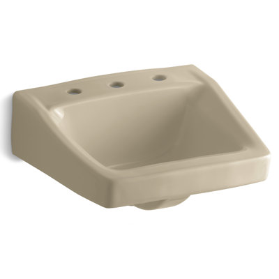 Chesapeake Ceramic 20" Wall Mount Bathroom Sink with Overflow