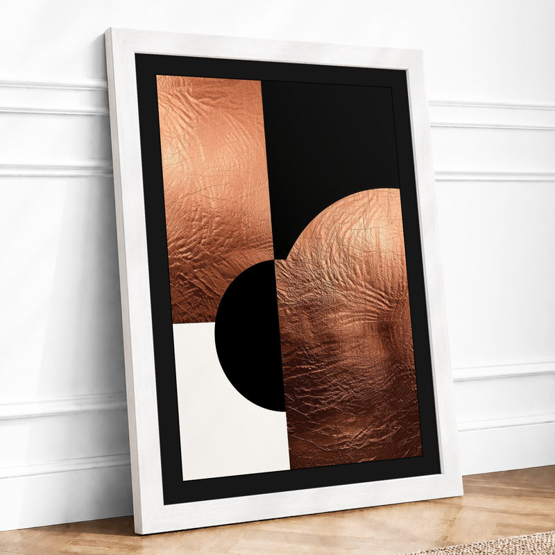 Metallic Ripples Minimalist - Framed Print, A3 - 42.0 x 29.7 cm, White