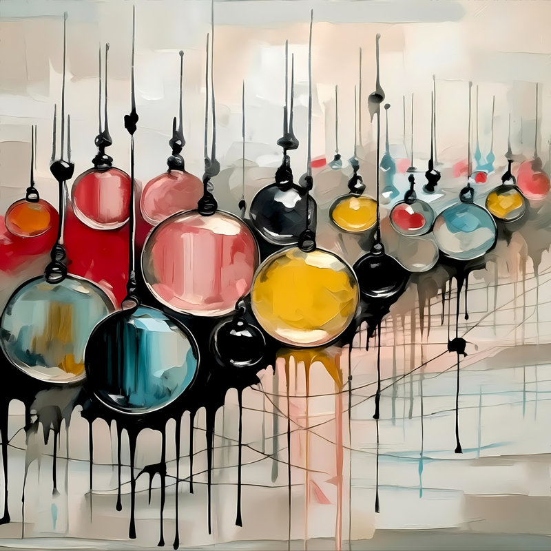 Colorful Orbs, 54" H x 54" W