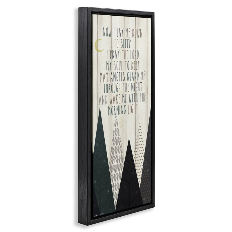Art mural encadré "Bedtime Forest Poem" par Stephanie Workman Marrott, Cadre flottant noir de jais, H 25 po x l 11 po
