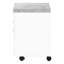 Classeur, mobile à roulettes, tiroirs de rangement, support pour imprimante, bureau, bureau, stratifié de ciment blanc et gris, contemporain